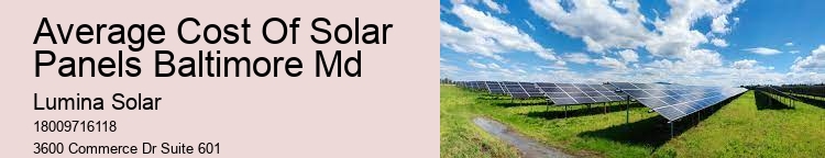 Average Cost Of Solar Panels Baltimore Md